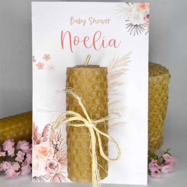 Tarjeta Aromática de Cera de Abeja para Baby Shower